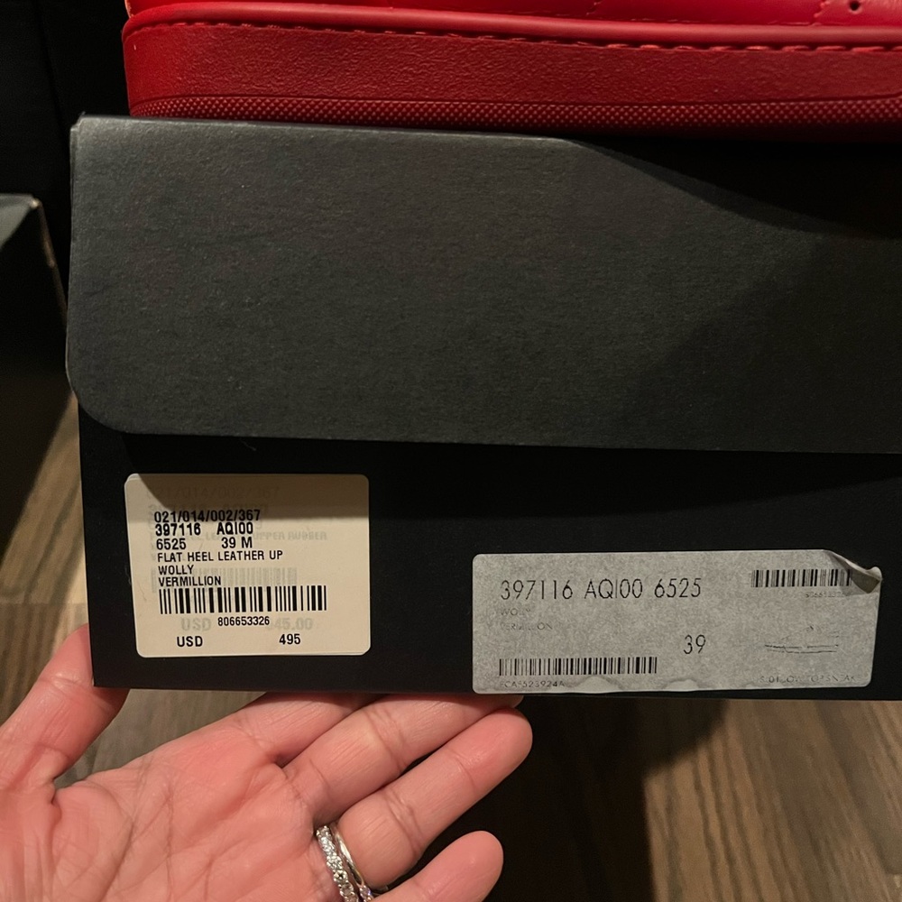 Saint Laurent Vermilion Flat Heel Leather Sneakers